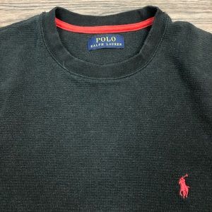 Polo by Ralph Lauren Shirts - Polo Ralph Lauren Black Waffle Henley T-Shirt M Polo by Ralph Lauren Shirts - Polo Ralph Lauren Black Waffle Henley T-Shirt M